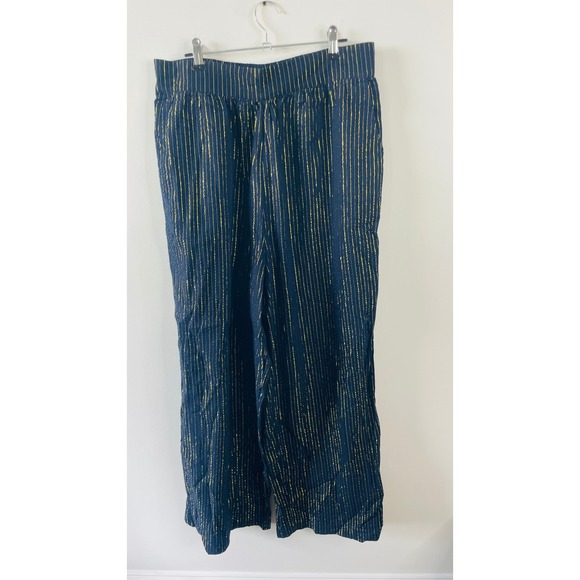 Boden Pants - Boden Gold Stripe Wide Leg Lounge Pants Elastic Waist US 10 UK 14